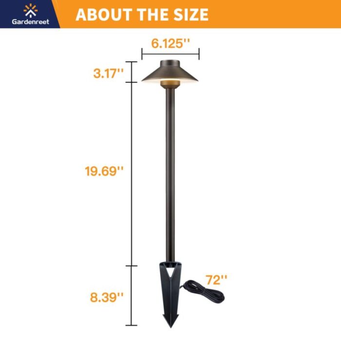 12v standard brass landscape pathway light 7 size