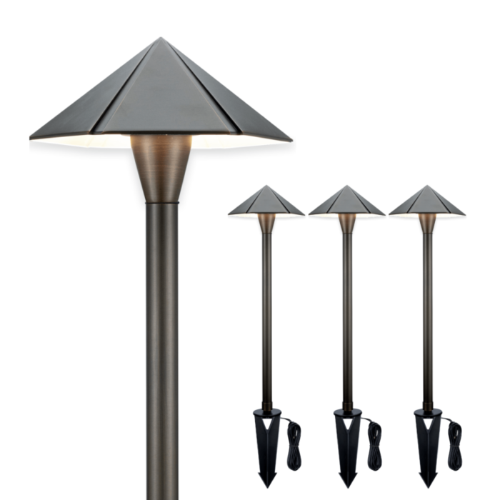 12v umbrella brass pathway light 4 pack