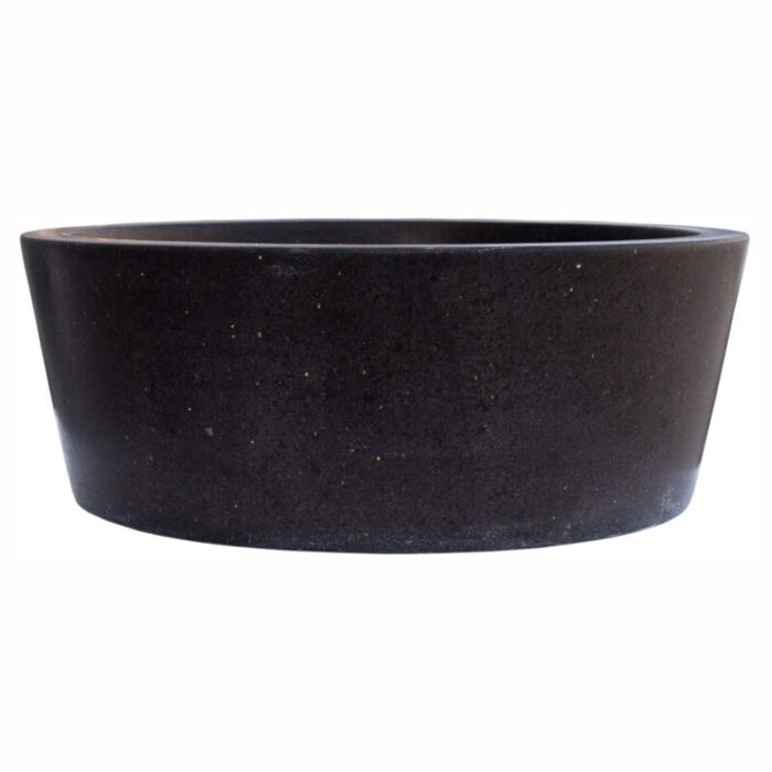 Black andesite natural stone vessel sink NTRSTC53 D 16 H6 side view