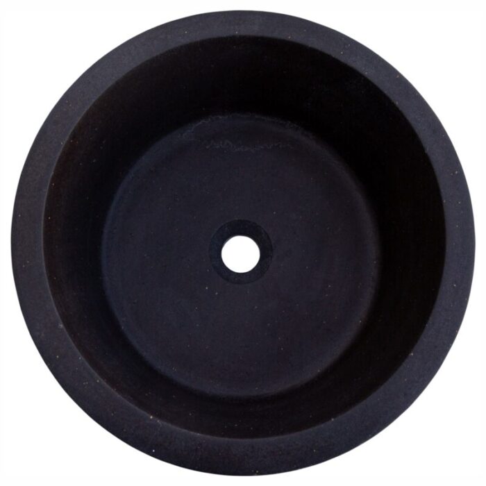 Black andesite natural stone vessel sink NTRSTC53 D 16 H6 top view