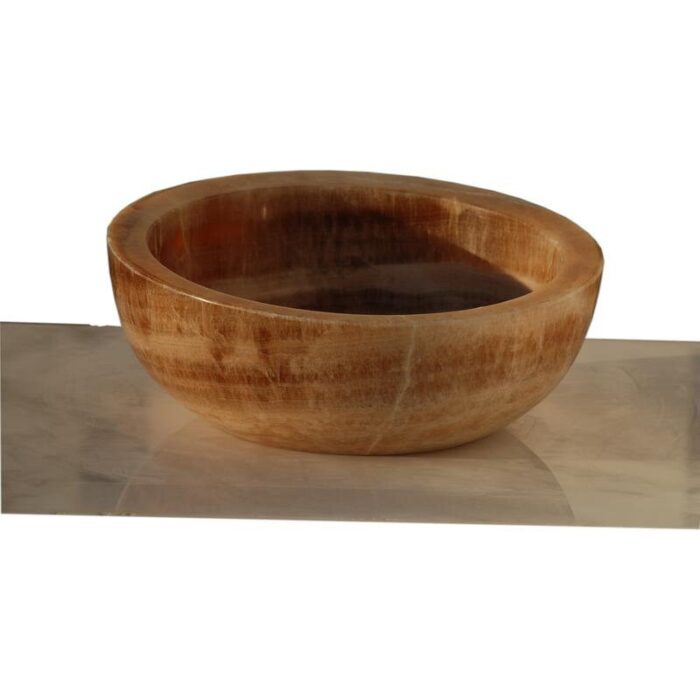 Brown onyx translucent vessel sink polished EGEBOXP166 D 16 H6 product shot