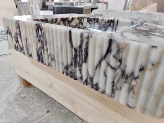 Calacatta Viola Marble Vanity Stone Sink polished