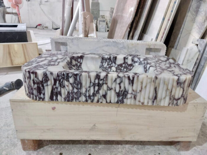 Calacatta Viola Marble Vanity Stone Sink polished