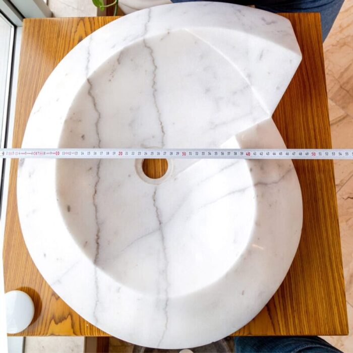 Carrara Marble Helix Shape Sink NTRVS06 W20 L23 H4 1