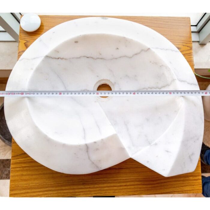 Carrara Marble Helix Shape Sink NTRVS06 W20 L23 H4 4