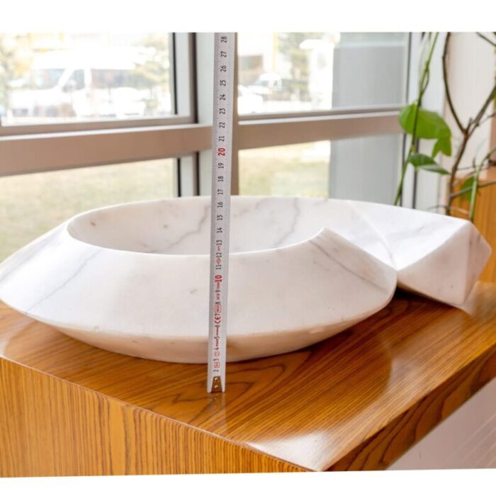 Carrara Marble Helix Shape Sink NTRVS06 W20 L23 H4 7