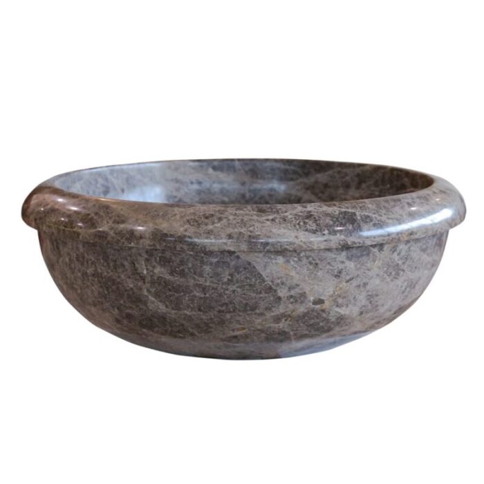 Emperador Brown Marble Vessel Drop in Sink NTRVS34 D16 H6 side view