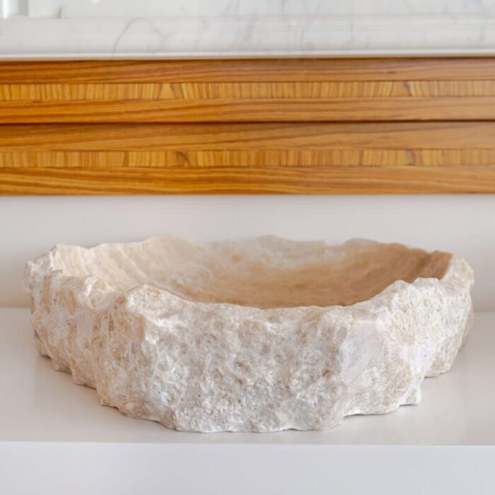 Honey Onyx Stone Rustic Vessel Sink NTRVS21 random size side view