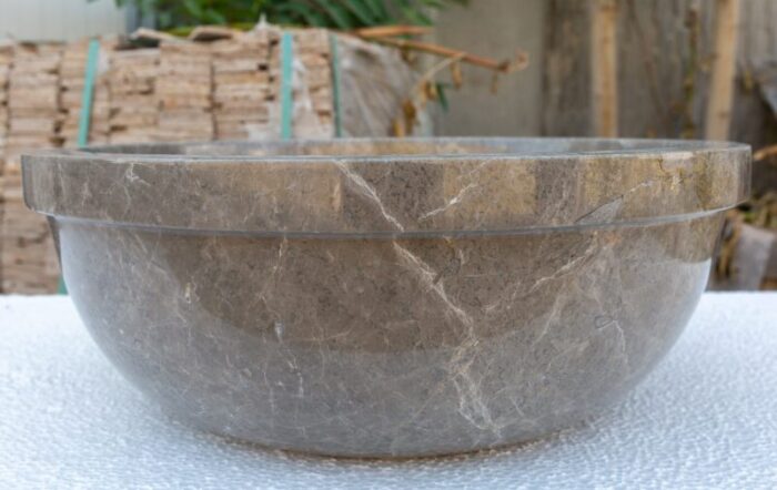 Maya Grey Marble drop in self rimming sink YEDSIM02 D16 H6 polished side view