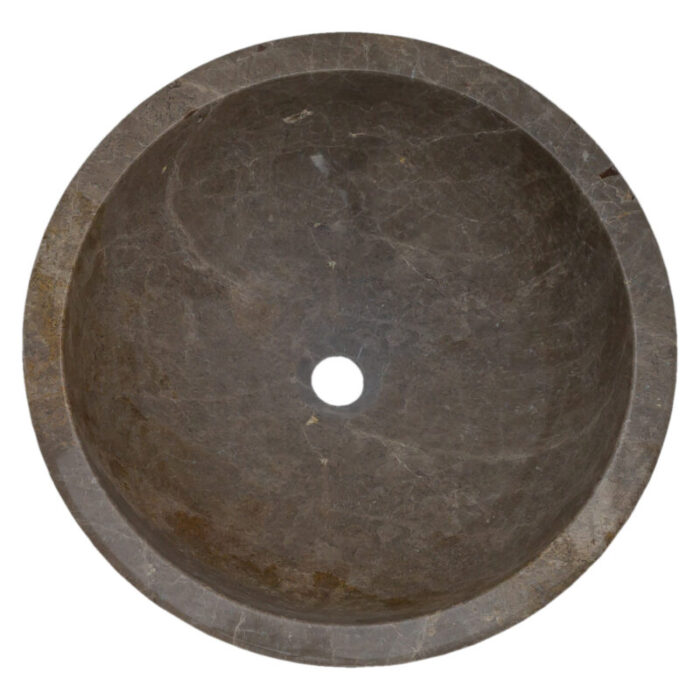 Maya Grey Marble drop in self rimming sink YEDSIM02 D16 H6 polished top view