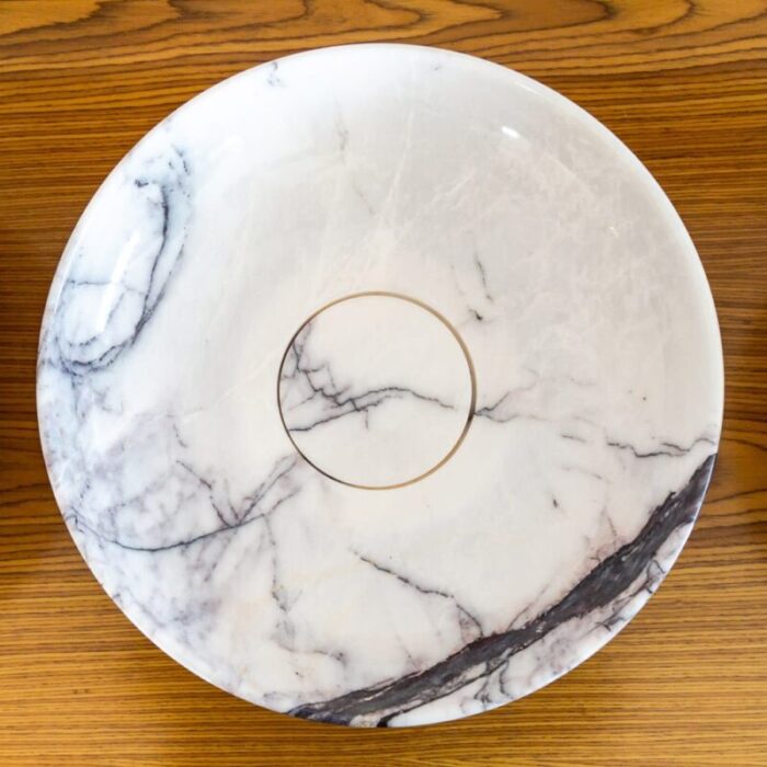 Newyork White Marble Round Sink NTRVS23 D15.5 H4 3