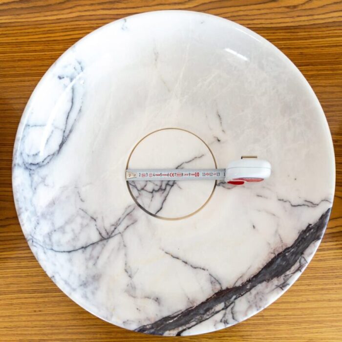 Newyork White Marble Round Sink NTRVS23 D15.5 H4 7