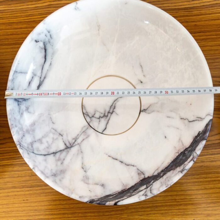 Newyork White Marble Round Sink NTRVS23 D15.5 H4 9