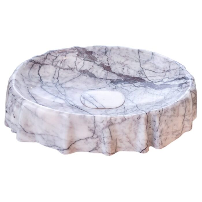 Newyork White Marble Vessel Sink NTRVS09 W16 L26 H5 angle product view