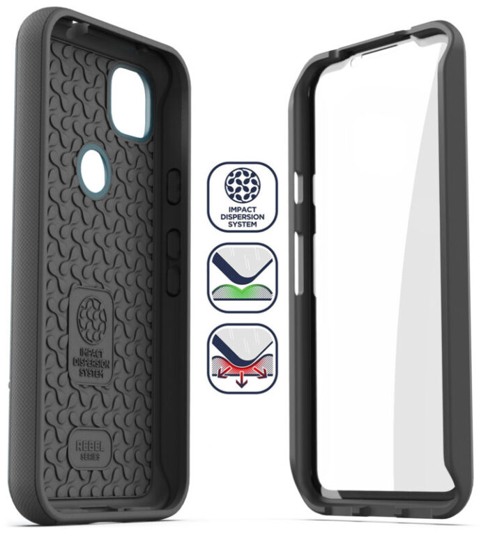 Pixel 4a Case with Screen Protector Rebel Shield Blue Blue RS122AB 6