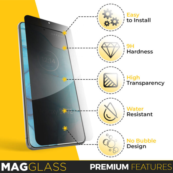 Samsung Galaxy S21 FE Tempered Glass Screen Protector Privacy Clear SP172C 5