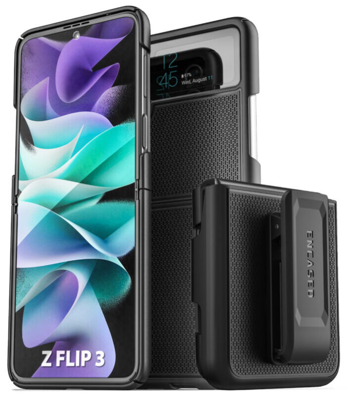 Samsung Galaxy Z Flip 3 Duraclip Combo Case with Belt Clip Holster Black HC191