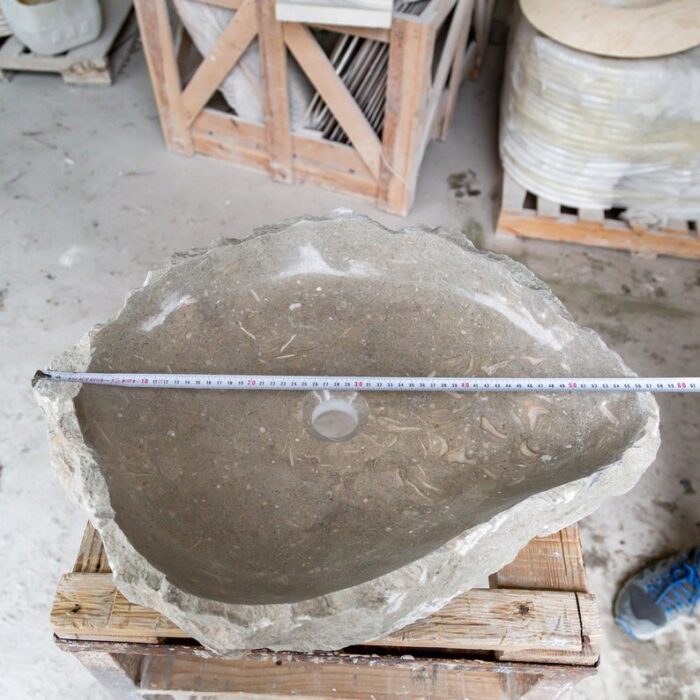 Seagrass Fossil Limestone Rustic Natural Stone Vessel Sink 16X20 2