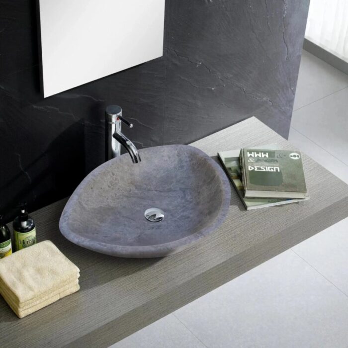 Sirius Gray Marble Sink Vessel Bathroom view 2.webp