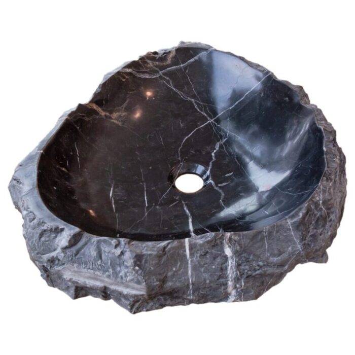 Toros Black Marble Rustic Vessel Sink NTRVS08 random size angle view