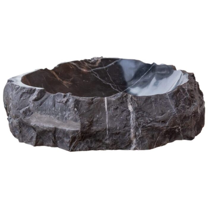 Toros Black Marble Rustic Vessel Sink NTRVS08 random size side view