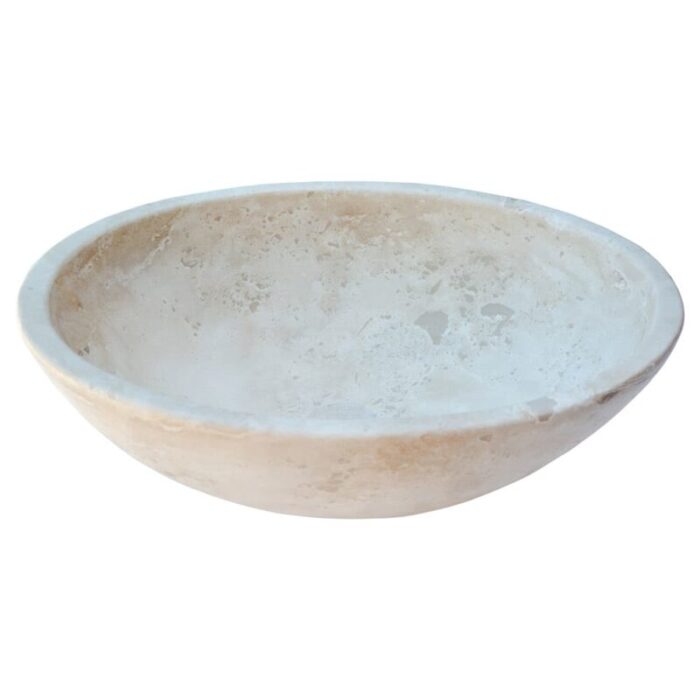 Troia light travertine oval vessel sink NTRSTC06 W16 L21 H6 angle2 view