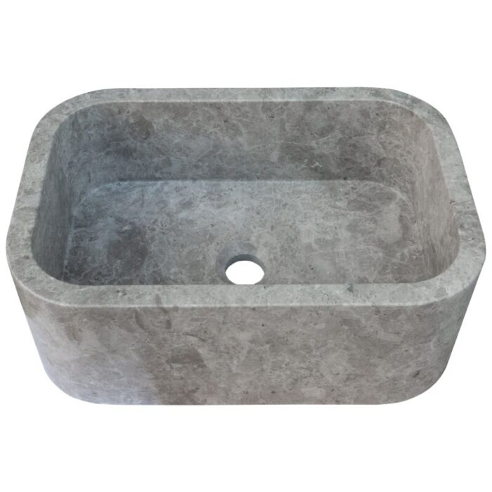 Tundra gray marble rectangular wall mount sink 12inch 18inch bathroom sink polished angle view