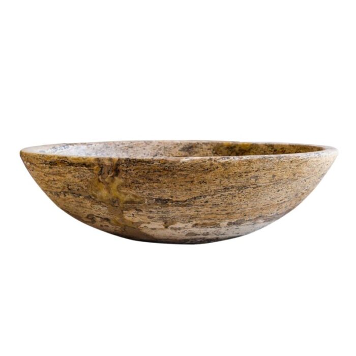 Valencia travertine oval sink EGESTN01 L21 W16 H6 side view