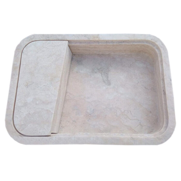 beige travertine wall mount W16xL24xH5 Honed hidden drain top view