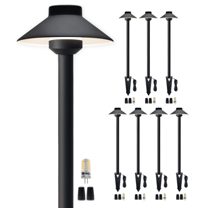 black brass landscape pathway light bulb pack 8