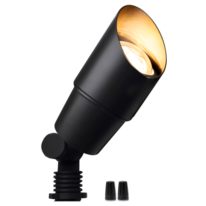 black mini mr16 brass landscape spotlight 1