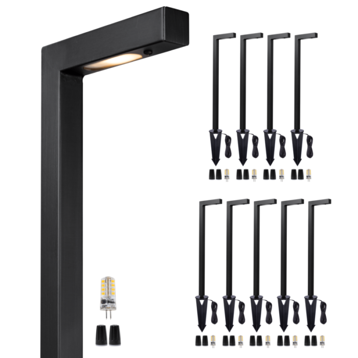 black modern brass landscape pathway light bulb pack 10