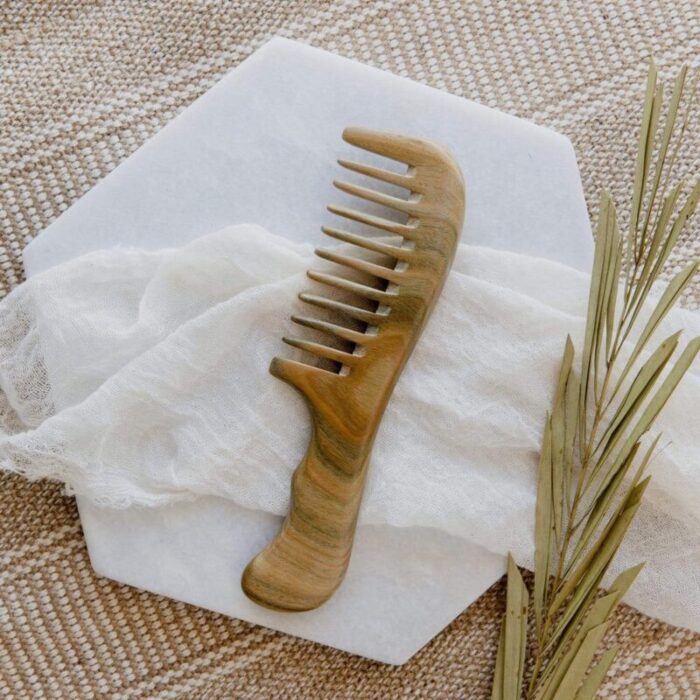 brooklyn made natural sandalwood wide tooth comb 30076017213551