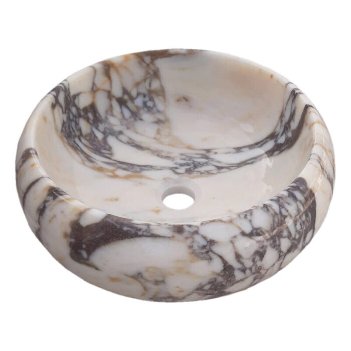 calacatta viola marble bathroom sinkD16 H6 polished angle view