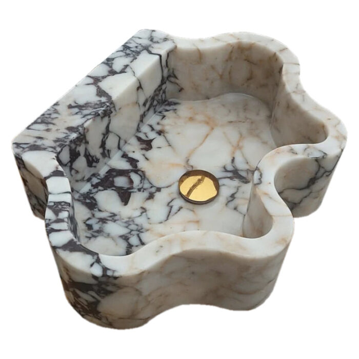 calacatta viola marble wall mount bathroom sink W16 L21 H6 angle corner view2