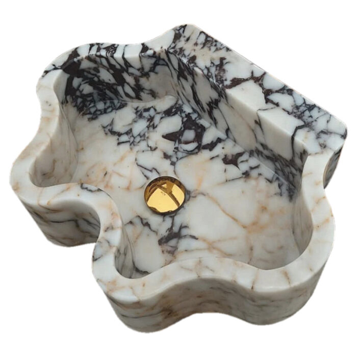 calacatta viola marble wall mount bathroom sink W16 L21 H6 angle view2