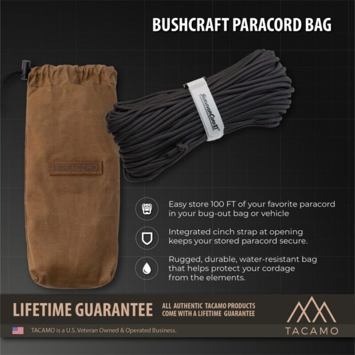 canvas bushcraft bag for paracord container tacamo 718493