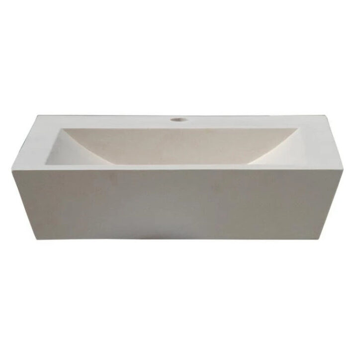 classic white limestone rectangular above counter bathroom sink 20020053 W16 L20 H4 product shot