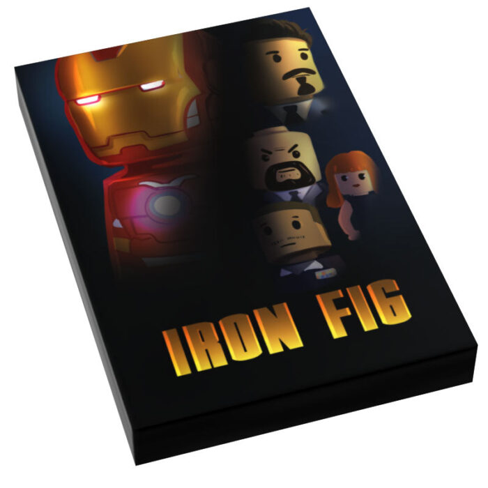 custom lego iron man movie cover tile