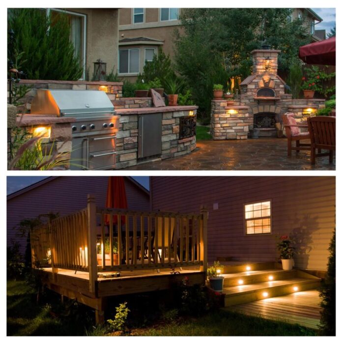 hardscape lighting retaining wall step