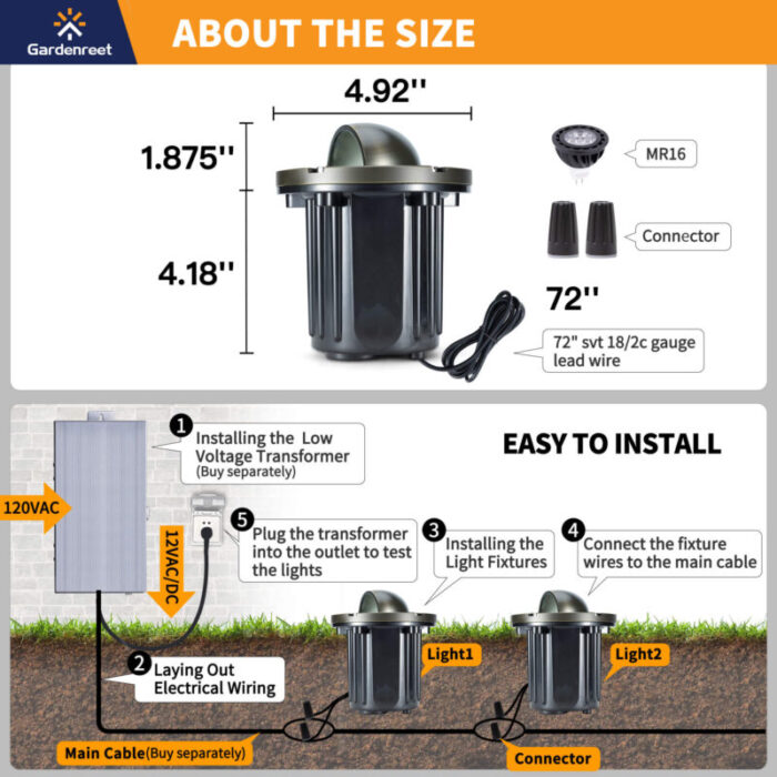 in ground well light size 2203a