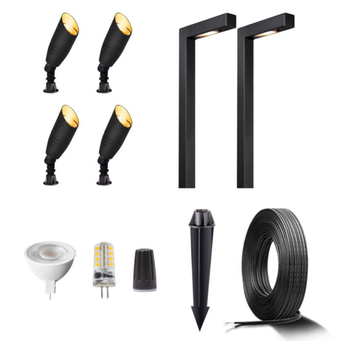 landscape lighting kit 2105 2404 4 2 black