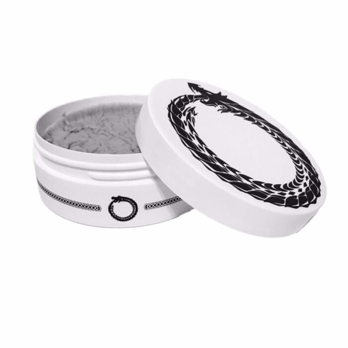 murphy and mcneil ouroboros shaving soap open tin