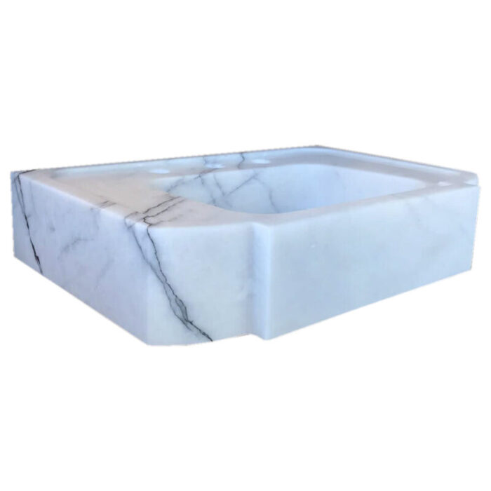 new york marble bathroom vanity sink W18xL28xH6 polished profile