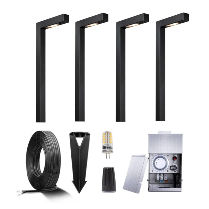 pathway light kit 2404 black tf 4pcs