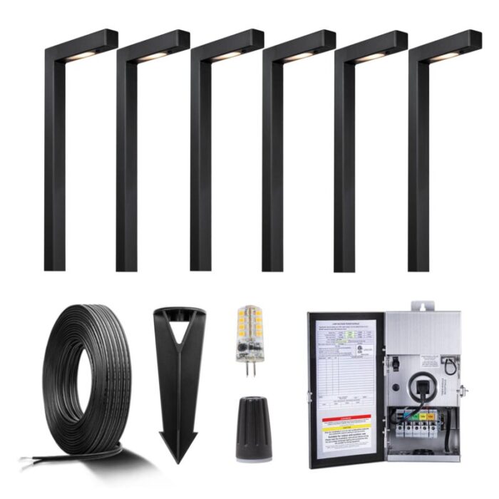 pathway light kit 2404 black tf 6pcs