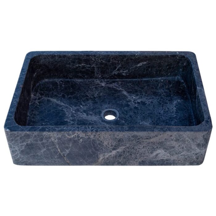 sirius black marble farmhouse sink 24 angle view