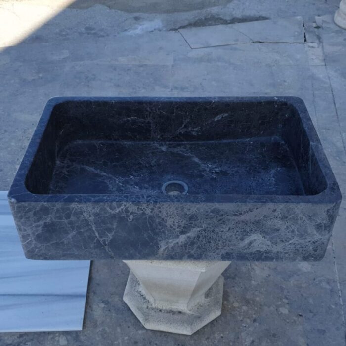 sirius black marble farmhouse sink 24 angle view2