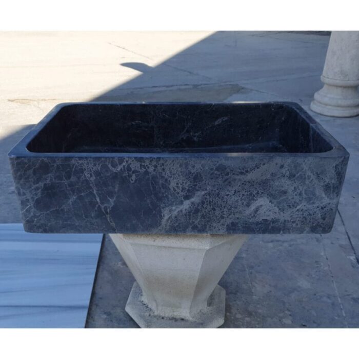 sirius black marble farmhouse sink 24 side view2