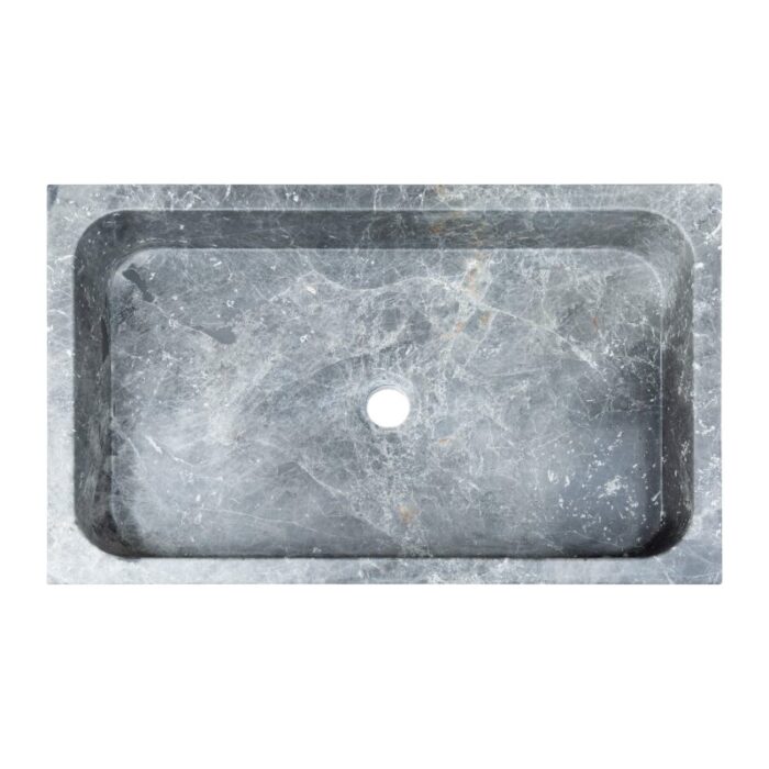 sirius grey marble rectangular sink top view